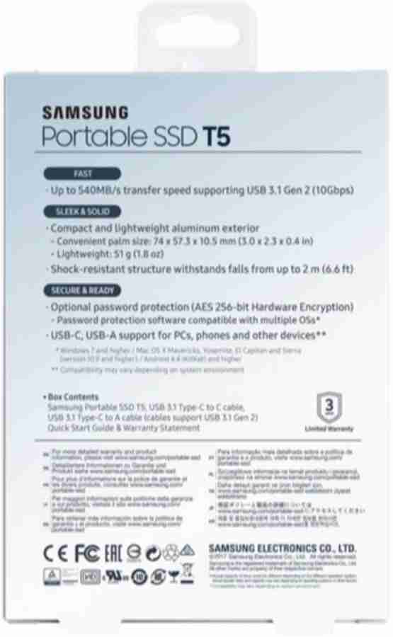 Samsung t5 online 500gb external ssd