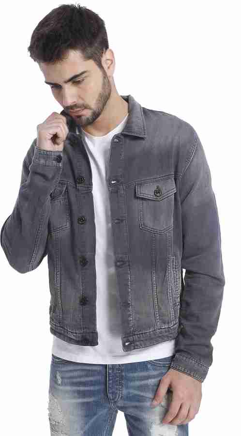 JACK JONES Full Sleeve Solid Men Denim Jacket Buy Grey Denim JACK JONES Full Sleeve Solid Men Denim Jacket Online at Best Prices in India Flipkart