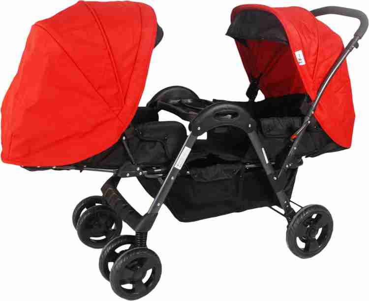 Toyhouse Portable Light weight twin stroller face to face positions Red Twin Strollers Prams Buy Twin Strollers Prams in India Flipkart
