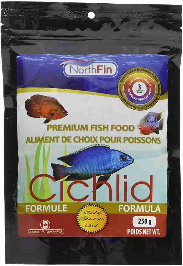 NorthFin Fish Food Cichlid Formula 3mm pellet 250g 0.1 kg Dry New