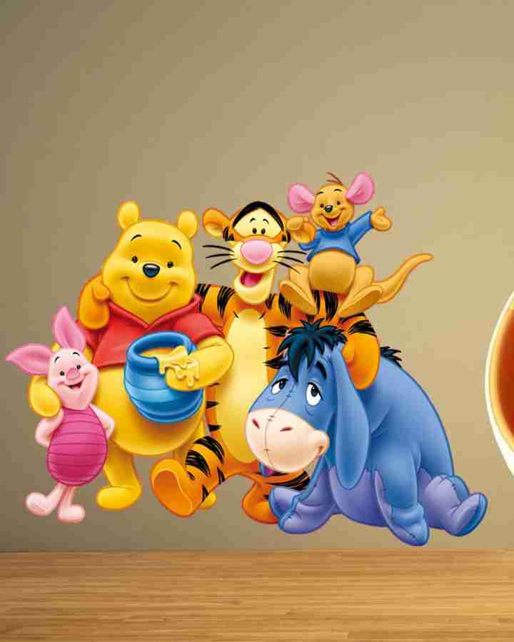 MADHUBAN DECOR 60 cm vinni the pooh ( group of rat,panda & tiger cartoons)  3d wall sticker in hd quality Self Adhesive Sticker