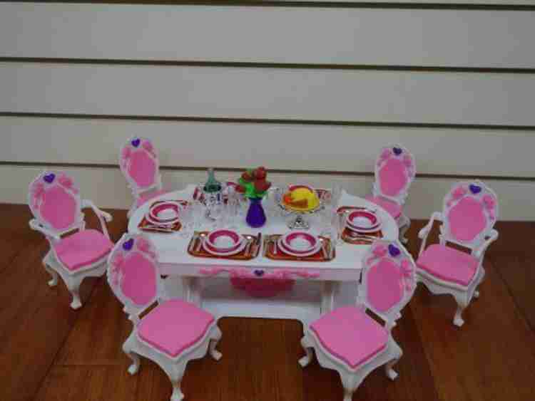 Barbie dining cheap table set