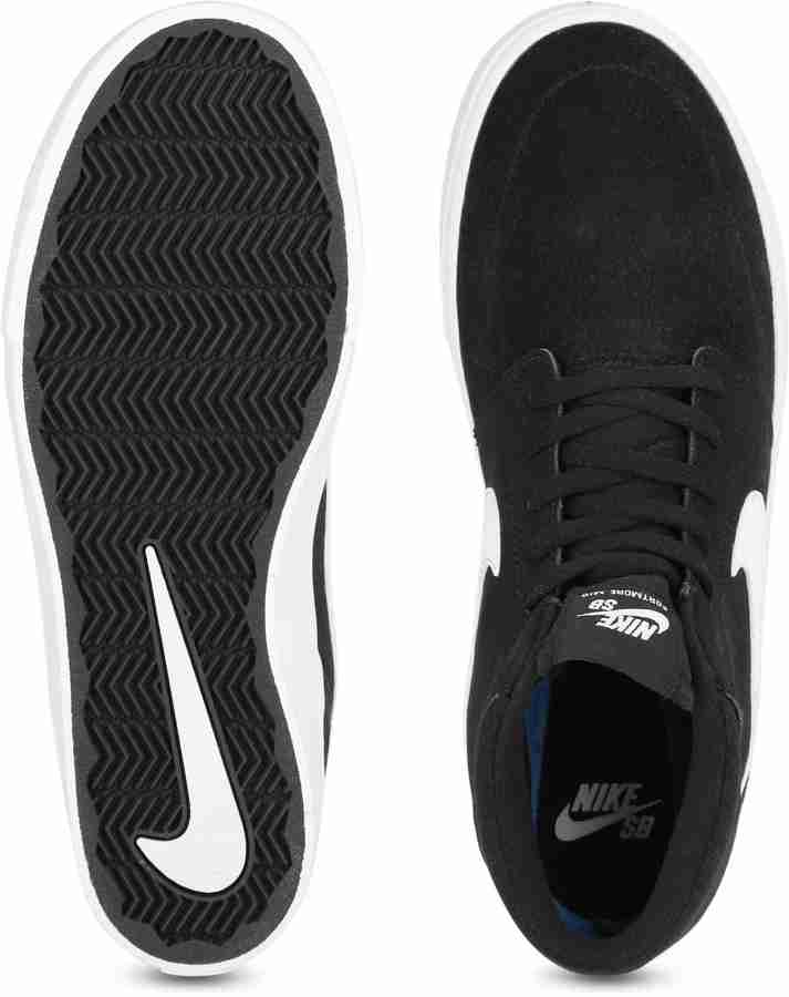 NIKE SB PORTMORE II SOLAR MID Sneakers For Men Buy BLACK WHITE Color NIKE SB PORTMORE II SOLAR MID Sneakers For Men Online at Best Price Shop Online for Footwears in