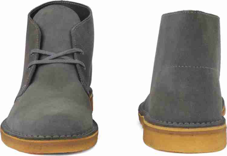 Grey suede hotsell clarks desert boots