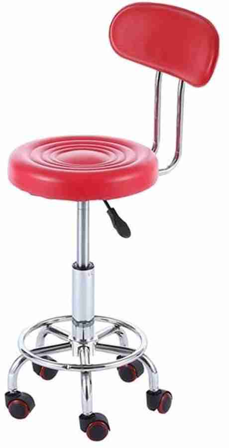 Bar stool with store wheels and back
