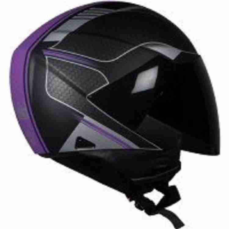 Black and purple motorcycle 2024 helmet