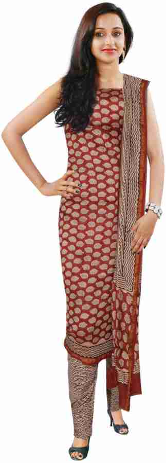 Pulimoottil Silks Poly Chanderi Printed Kurta Churidar Material Price in India Buy Pulimoottil Silks Poly Chanderi Printed Kurta Churidar Material online at Flipkart