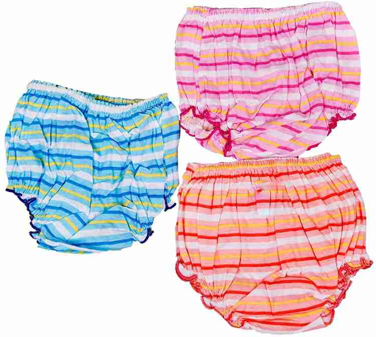 Kims Girls Multi Strips Hosiery Cotton innerwear nicker drawer  panties/Nappies/bloomer pack of 3 - Buy Baby Care Products in India