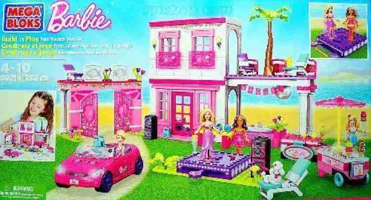 Mega Bloks Barbie Deluxe Fab Beach House Loft With 4 Dolls