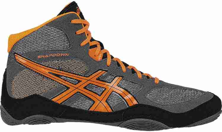 Orange and black asics wrestling shoes hot sale