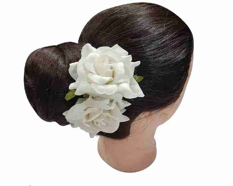 White rose on sale hair piece