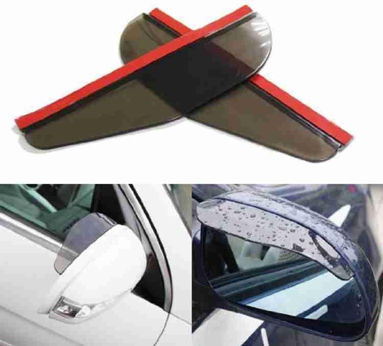 fuji Black Tinted Car Side Mirror Rain Guard Visor Set Of 2pcs