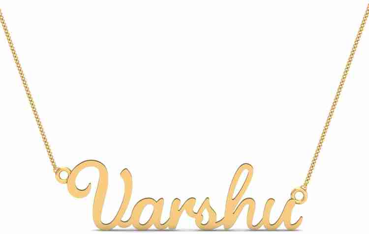 KUBERBOX Varshu Name 14kt Yellow Gold Pendant Price in India Buy KUBERBOX Varshu Name 14kt Yellow Gold Pendant online at Flipkart