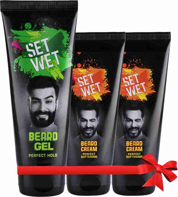 SET WET Beard Styling Cream with Beard Styling Gel Hair Cream