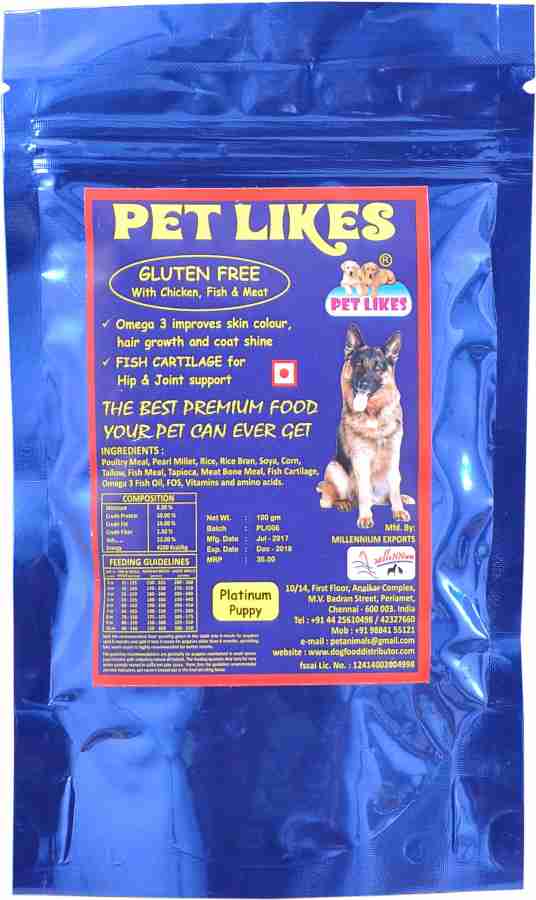 Platinum dog best sale food feeding guide