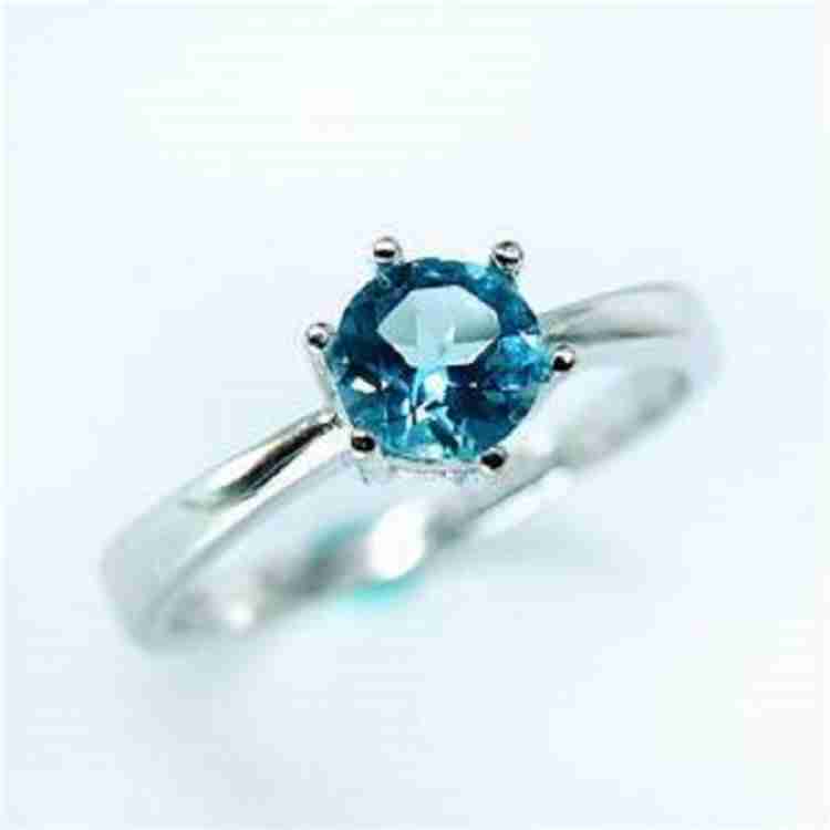 Blue zircon 2024 stone ring