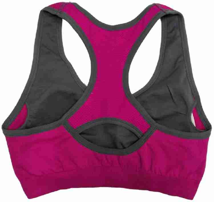 Buy Viral Girl Women's Black-Pink Padded Silp-on Active Sports Bra  (Removable pad) (Black;Pink) Online at Low Prices in India 