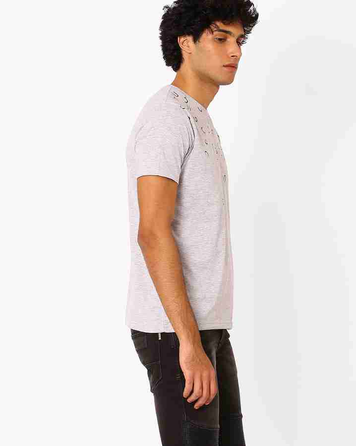 GARCON Printed Men Round Neck Grey T-Shirt - Buy GREY GARCON 