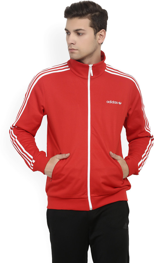 adidas red crop jacket