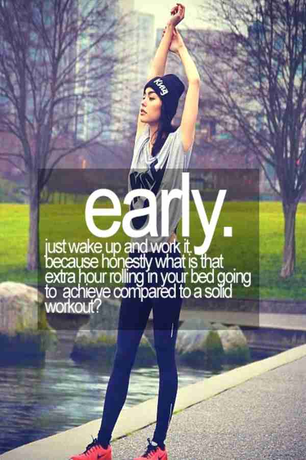 Waking up early to workout shop