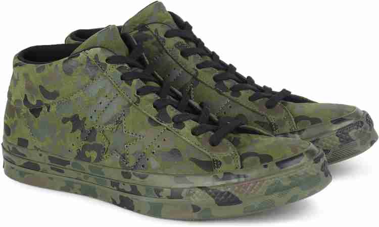 Converse One Star Camo Mid Sneakers For Men Buy HERBAL COLLARD BLACK Color Converse One Star Camo Mid Sneakers For Men Online at Best Price Shop Online for Footwears in India