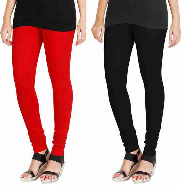 WOMEN'S COTTON LEGGINGS PACK-2 (RED,BLACK) Western Wear Legging