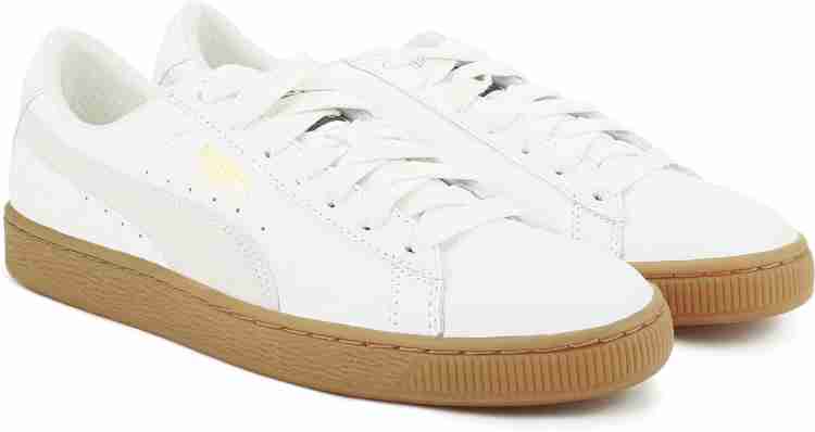 Puma basket white gum on sale sole