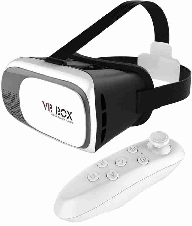FineArts VR Box Virtual Reality 3D Glass for 3D Games and 3D Movies for Smartphone with VR BOX Remote Controller Wireless Bluetooth Gamepad Compatible with 3D VR Glasses iPhone Android Price in