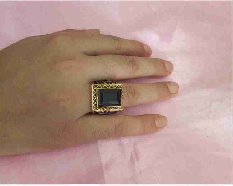 Black stone square ring new arrivals