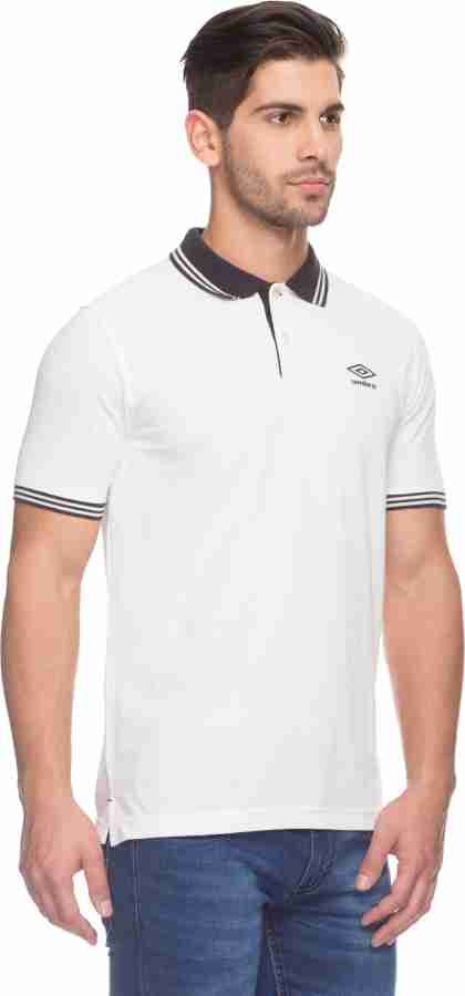 FBB UMBRO Solid Men Polo Neck White T Shirt Buy FBB