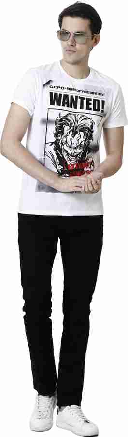 Joker Graphic Print Men Round Neck White T Shirt Buy Joker