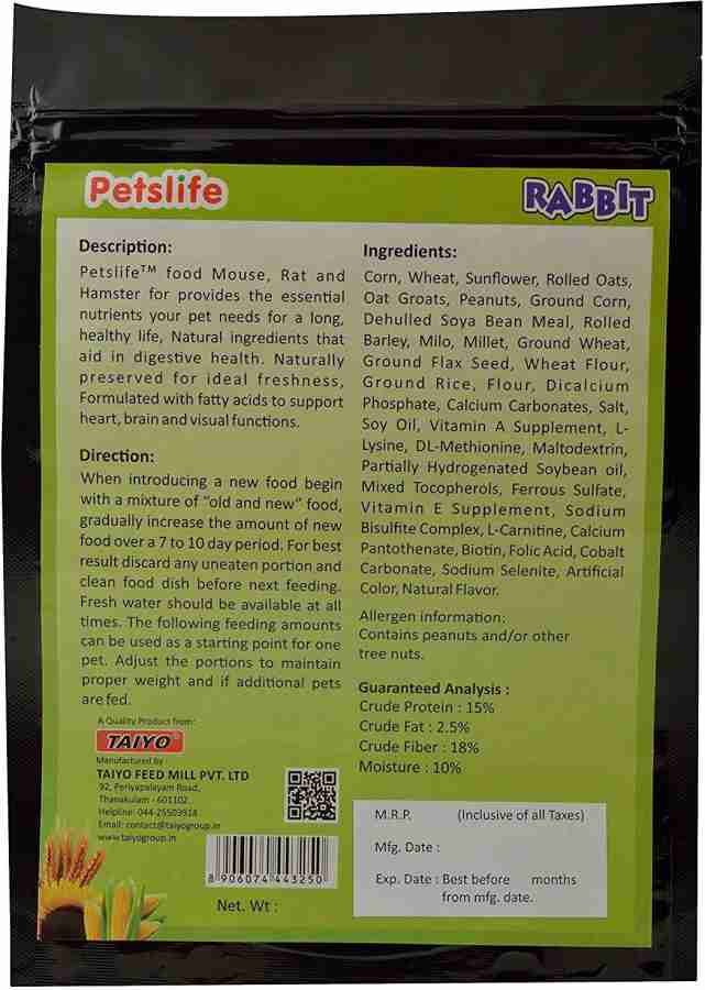 Petslife Rabbit Food 1kg Premium Quality Healthy Food For All