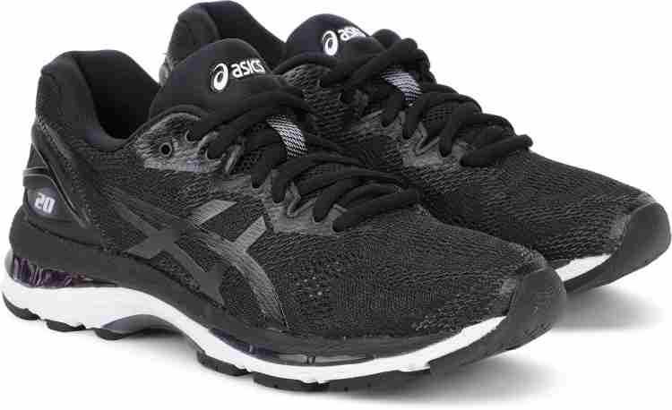 Asics GEL NIMBUS 20 Running Shoes For Women Buy BLACK WHITE CARBON Color Asics GEL NIMBUS 20 Running Shoes For Women Online at Best Price Shop Online for Footwears in India Flipkart