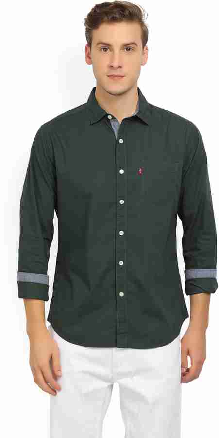 LEVI S Men Solid Casual Dark Green Shirt Buy Green LEVI S Men