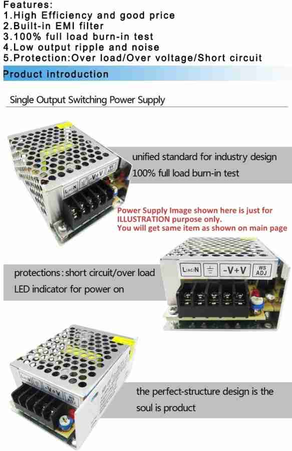 Power Supply, Standard 2-12V V.DC AC/DC/10Amp