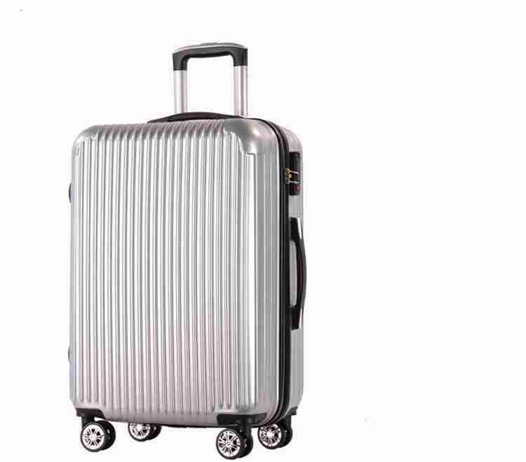 DI GRAZIA Silver Colour Tourist Rolling Business Cabin Check in Case Trolley Travel Suitcase Bag Expandable Check in Suitcase 4 Wheels 24 inch Silver Price in India Flipkart