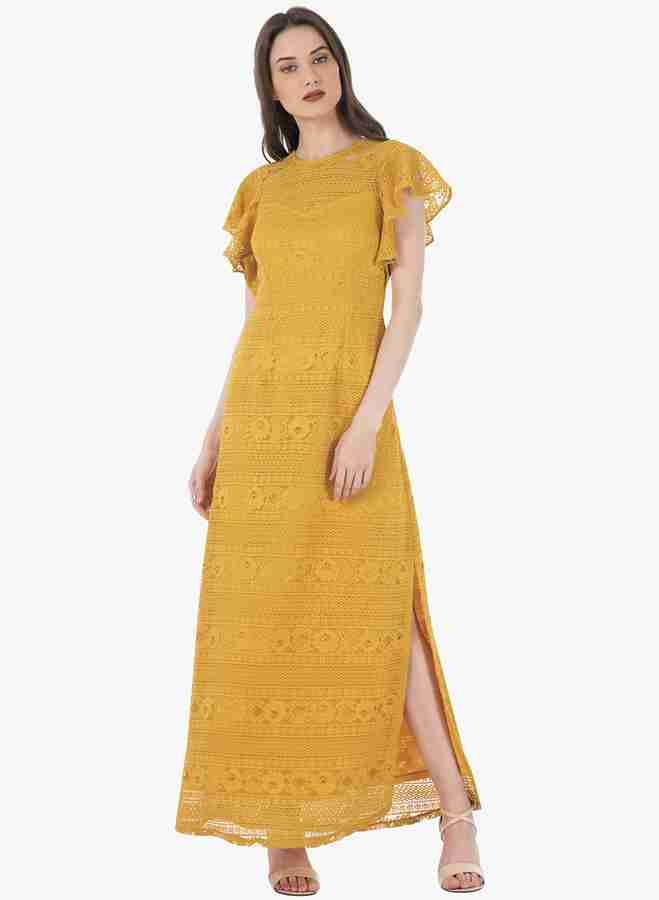 FABALLEY Women Maxi Yellow Dress Buy FABALLEY Women Maxi Yellow Dress Online at Best Prices in India Flipkart