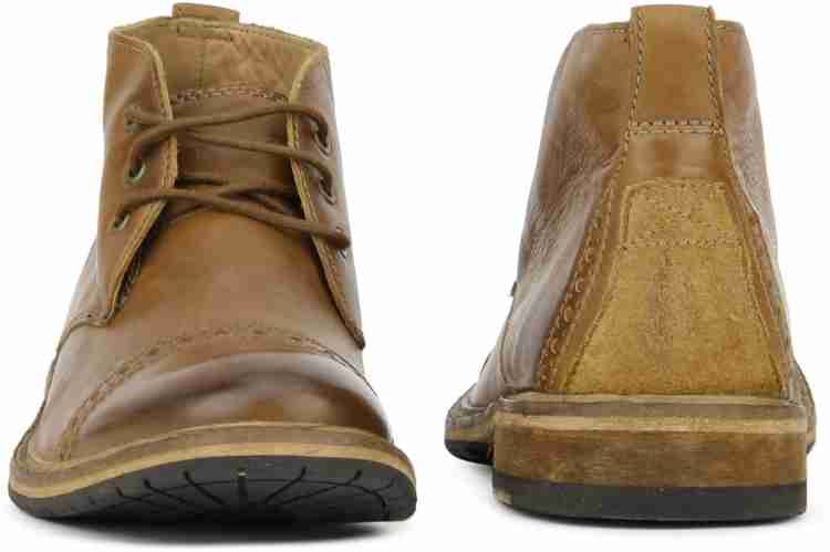 CLARKS Clarkdale Jean Boots For Men Buy Dark Tan Lea Color CLARKS Clarkdale Jean Boots For Men Online at Best Price Shop Online for Footwears in India Flipkart