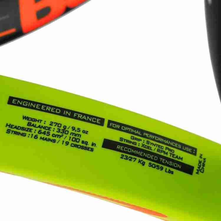 BABOLAT PURE AERO DECIMA LITE RG FO UNSTRUNG Black Yellow Red