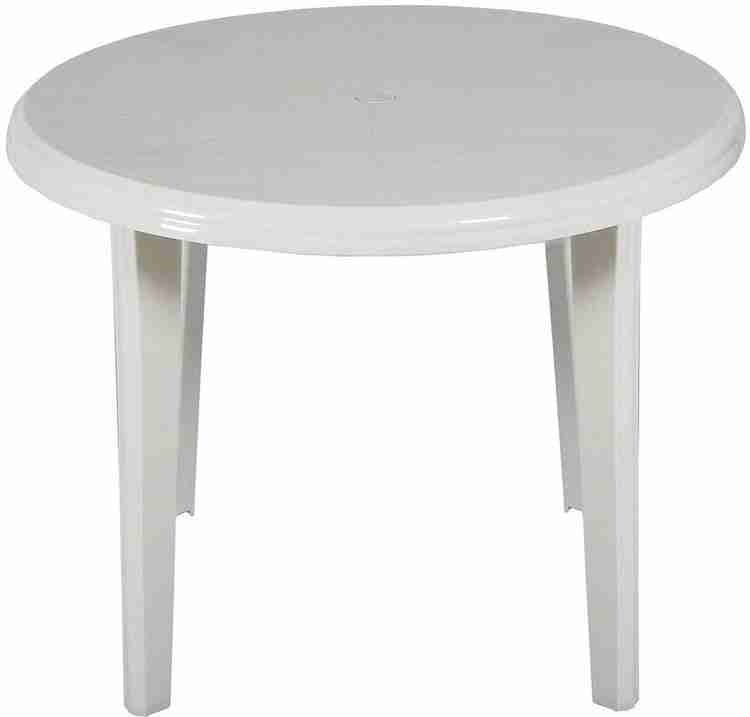 White plastic cheap patio table