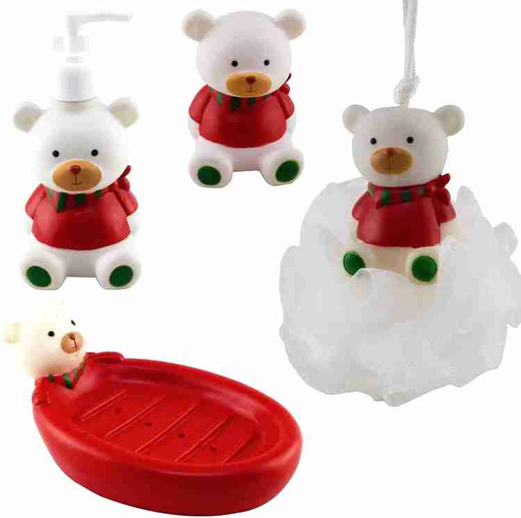 INAAYA Bear Shaped Soap case Thoothbrush Holder loofah For kids