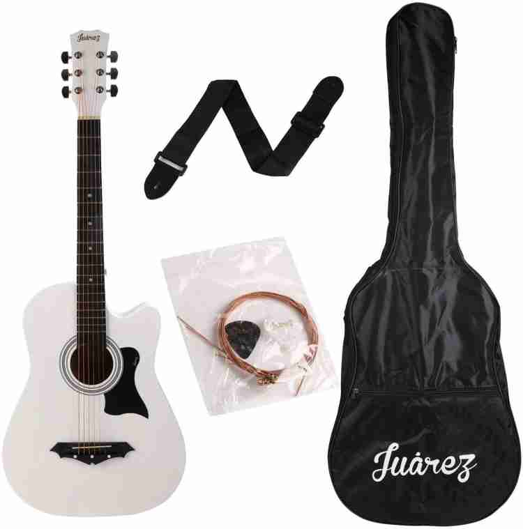 Juarez JRZ38C WH Acoustic Guitar Linden Wood Ebony Right Hand