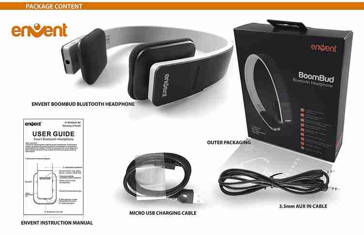 Envent BoomBud ET BTHD001 BK Bluetooth Headset Price in India