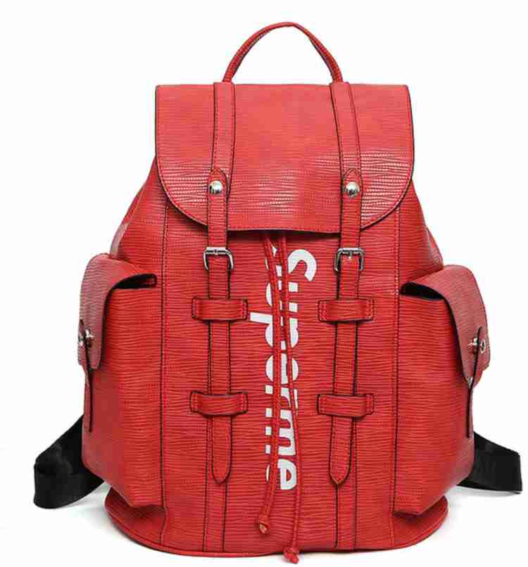 Red best sale backpack supreme