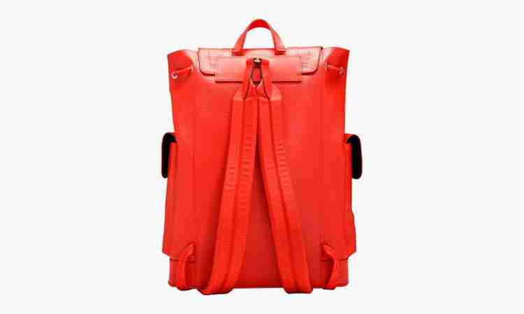 Red leather supreme online backpack