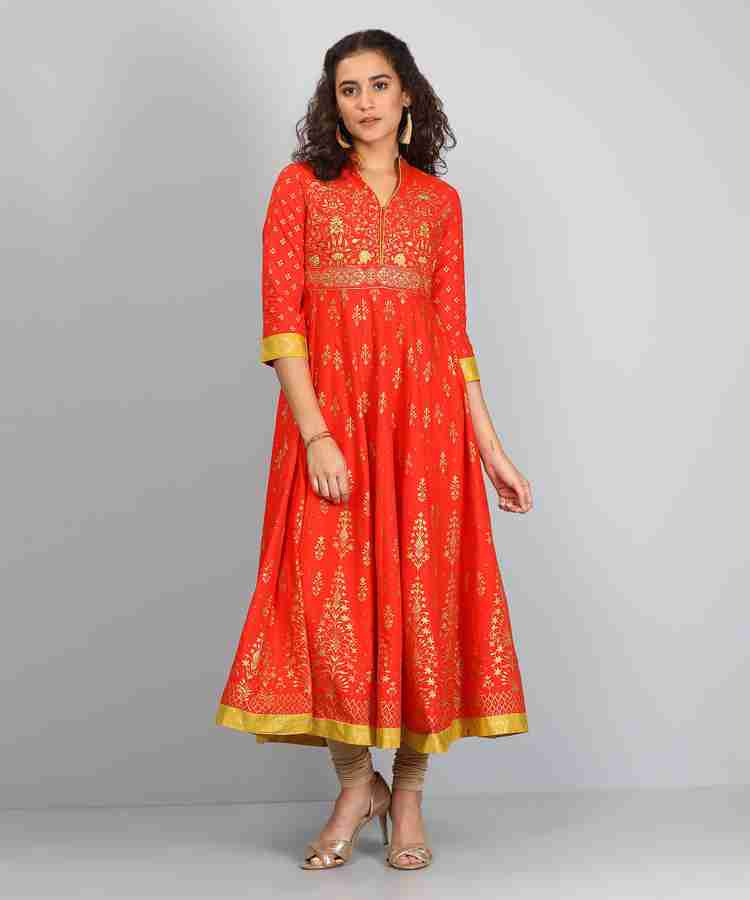 Flipkart orange kurti top