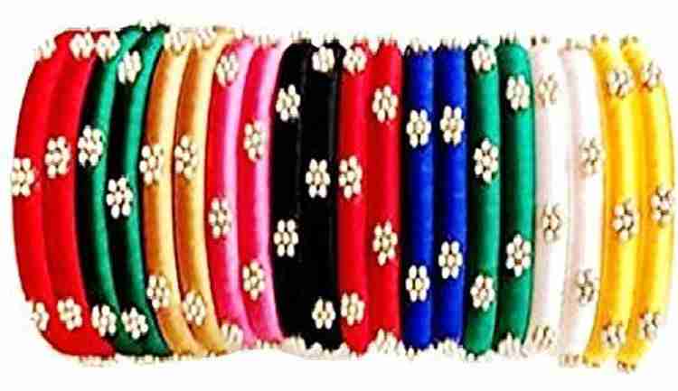 Multicolor silk thread bangles sets deals