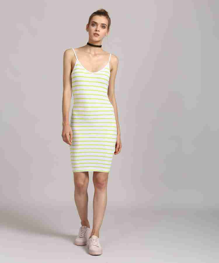 FOREVER 21 Women Bodycon White Dress Buy WHITE NEON YELLOW FOREVER 21 Women Bodycon White Dress Online at Best Prices in India Flipkart