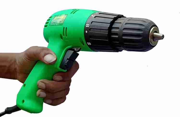 AUTOMACH 10 mm green drill machine used for screwing and drilling in metal and wood Power Hand Tool Kit Price in India Buy AUTOMACH 10 mm green drill machine used