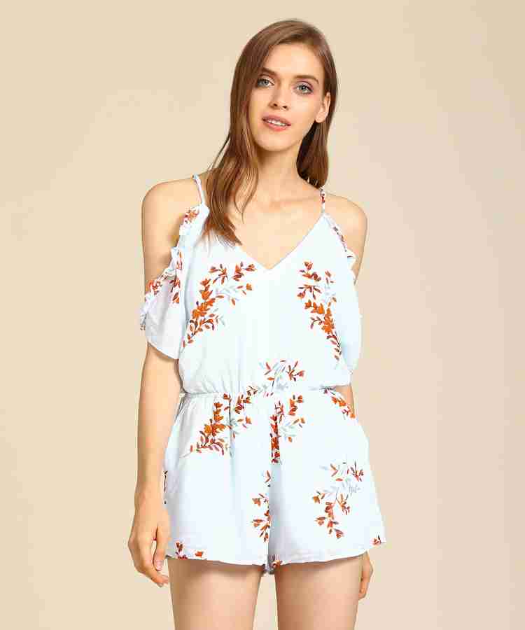 FOREVER 21 Floral Print Women Jumpsuit Buy LIGHT BLUE ORANGE